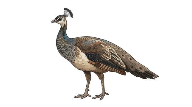 peahen isolated in white 