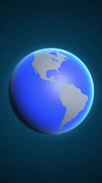 The animation shows a graphic representation of the earth and highlights the location and map of Martinique colored red in vertical format.
