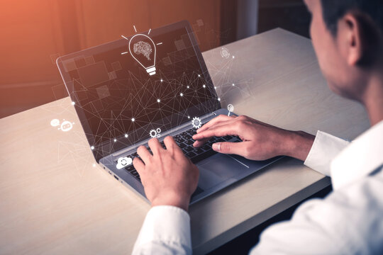 AI innovation with neural network and digital transformation. AI innovation drives automation, powers ideas, AI innovation enhances SEO, and AI innovation enables global connection. Vouch