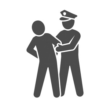 Police Arrest Icon Law Enforcement Crime Security Officer and Justice Symbol