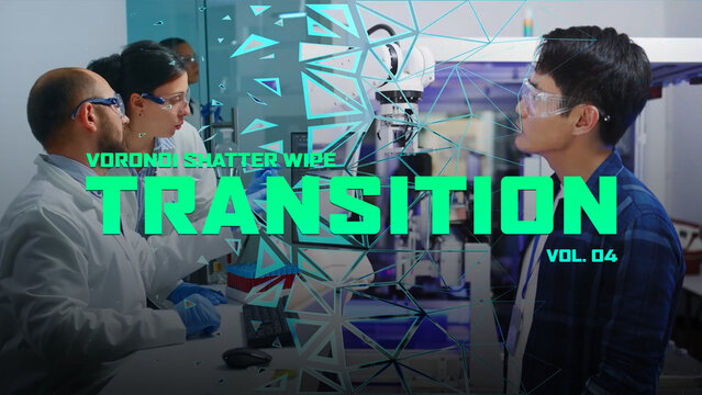 Voronoi Shatter Wipe Transition / Horizontal / Part 04