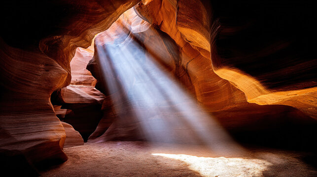 Sunlight Streaming Through a Canyons Cave