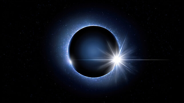 Total Solar Eclipse with Corona and Starfield