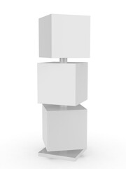 Obraz premium Minimal Blank Cube Display Stand Mockup for Product Branding and Advertising Presentation