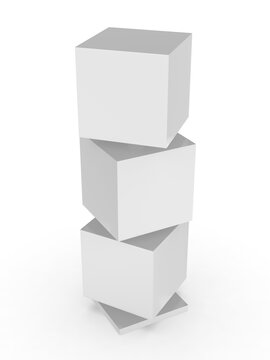 Minimal Blank Cube Display Stand Mockup for Product Branding and Advertising Presentation