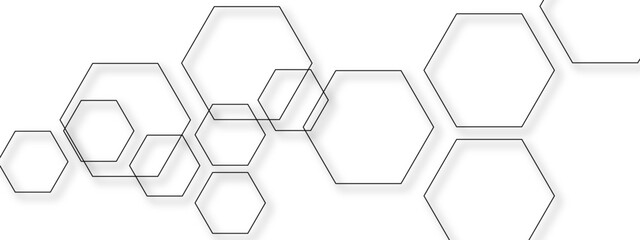 Obraz premium Vector Abstract collection of modern hexagons with sleek lines creates minimalist geometric design pattern and shape and structure reflects contemporary appeal and visual harmony