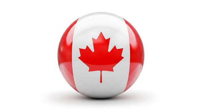 Canadian flag sphere isolated on white background