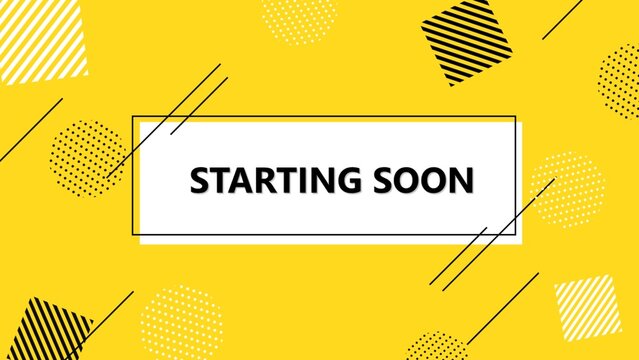 STARTING SOON　Pop geometric yellow background