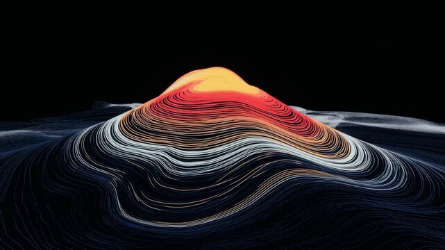 Search results page with contour heatmap visualization in medium shot depicting concentrated click patterns