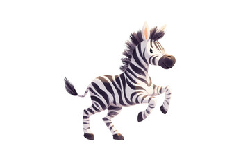 Fototapeta premium Playful Zebra Foal Prancing Happily