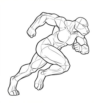 Dynamic charging bull female furry base action drawing.