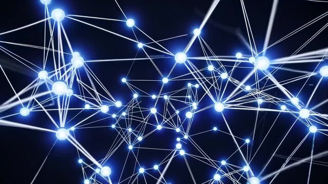 glowing neural cluster with connecting filaments and bright junctions on dark field, researcher perspective for neuroscientist or data scientist, intricate synapselike network mapping activity