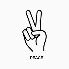 Fototapeta premium Hand Peace Icon – Victory, Harmony and Positive Gesture Symbol