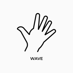 Obraz premium Hand Wave Icon – Greeting, Welcome and Friendly Gesture Symbol