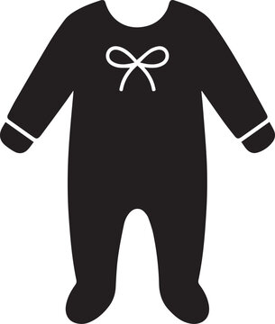 Baby Footie Pajamas Sleepsuit Silhouette Vector
