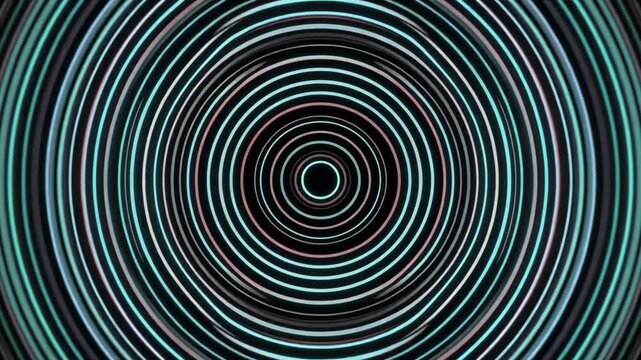 concentric circles pattern design with teal and black colors