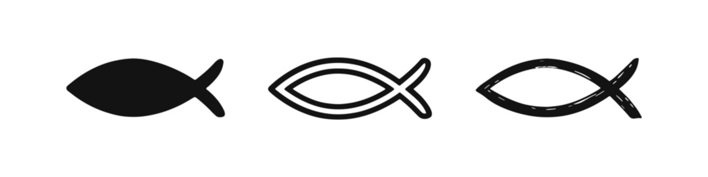 Ichthys Christian Fish Symbol Icon Set