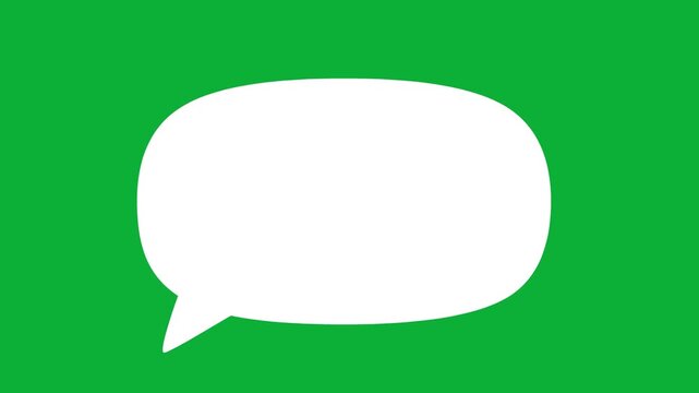 Speech Bubble Pop Animation on Green Screen | Empty Chat Box Overlay | 2D Animated Asset