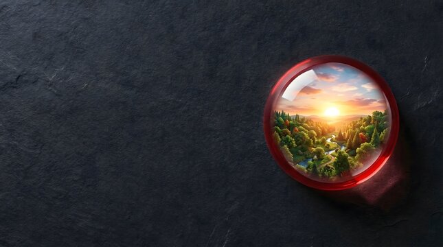 Healthy Red Blood Cell Containing Beautiful Forest Sunrise Landscape with Copy Space.