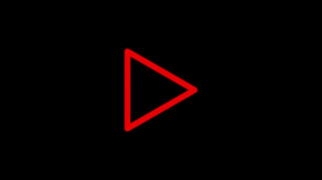 Abstract triangle red arrows blinking on black background.