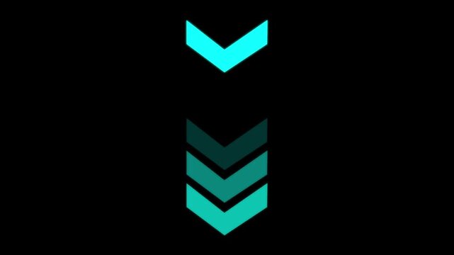 Animated arrows for the overlay video layer swipe down animation. suitable for business, investment, Arrow icon concept arrows up to down.