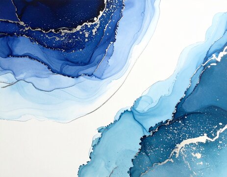 上下に分かれた濃いブルーと模様シルバーライン