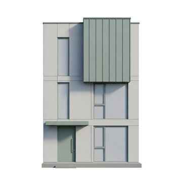 Modern minimalist residential building facade with clean lines and contemporary design