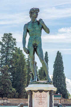 Statue of David on Michelangelo square in Florence, Italy