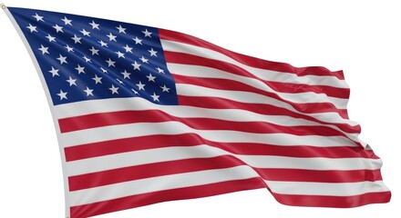 Obraz premium Waving american flag on white background