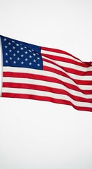 Fototapeta premium Waving american flag on white background