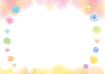 Obraz premium Soft watercolor colorful dot frame background