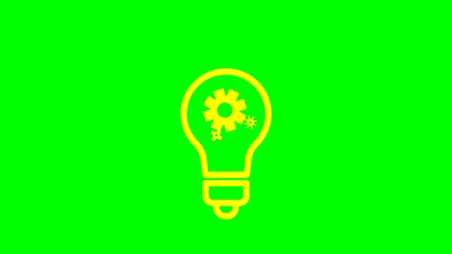 light bulb with with gear of thingking animation