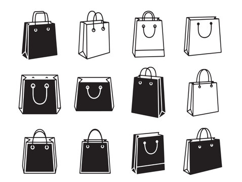 A collection of various handbags and purses