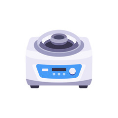 Fototapeta premium white blue centrifuge, laboratory equipment, colorful vector flat style illustration