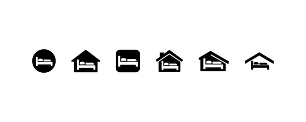 House home building icon set silhouette collection © Santa