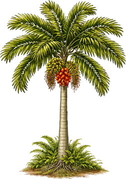 Areca catechu illustration art (2)