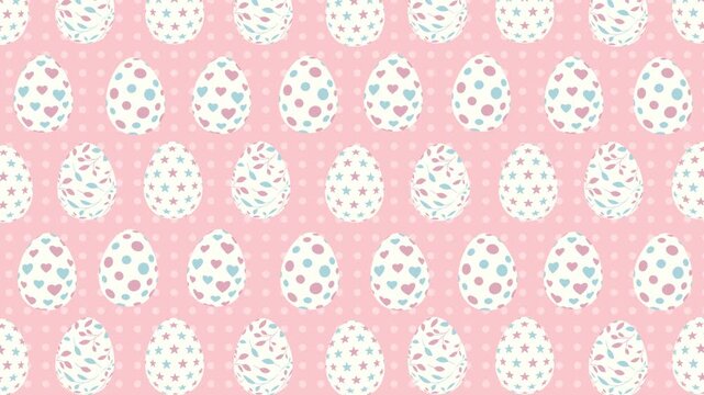 かわいい飾り付けイースターエッグのループアニメーション背景