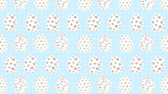 かわいい飾り付けイースターエッグのループアニメーション背景
