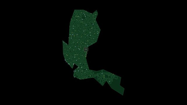 Circuit board map animation of Philippines &ndash; Digital PCB Territory Visualization, Technology, Communication