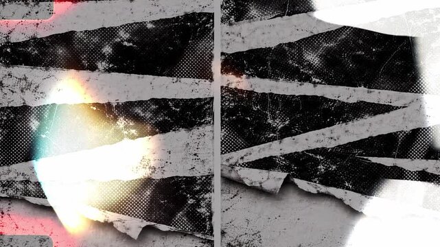 Abstract grunge halftone paper animation background
