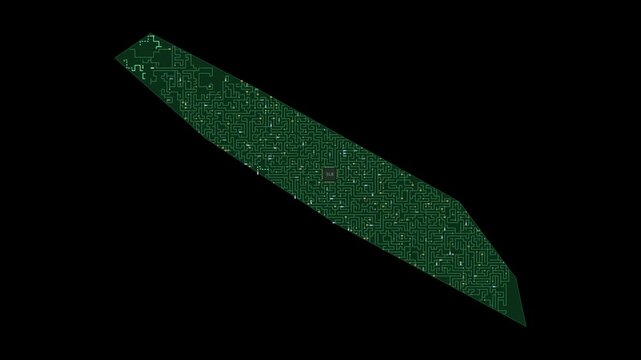 Circuit board map animation of Solomon Islands &ndash; Digital PCB Territory Visualization, Technology, Communication