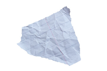 Obraz premium Crumpled Torn Lined Notebook Paper Strip with Wrinkles Isolated on Transparent Background