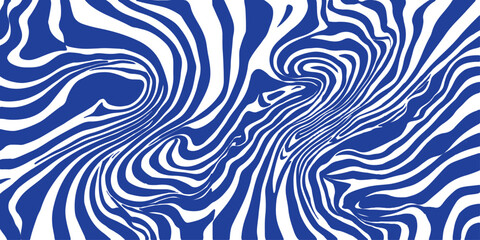 Fototapeta premium Abstract seamless pattern featuring blue geometric waves and flowing lines for a decorative vector wallpaper texture