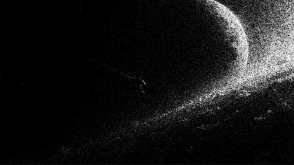 Space vector stipple illustration with abstract cosmic texture. Grainy dotted art background with gradient effect. Monochrome starry night sky pattern for modern design and backdrop. © hiten666