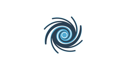 Fototapeta premium A stylized blue swirl logo on a white background with a modern design aesthetic and calming mood