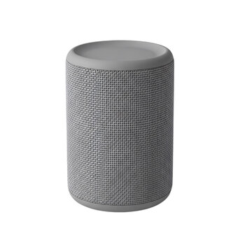 wireless bluetooth speaker with fabric cover isolated on transparent background