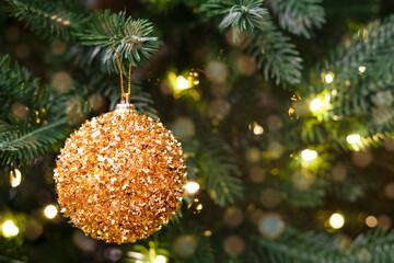 Christmas background ornament with bokeh close up © Svetlana