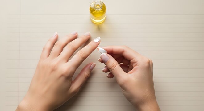 Woman preparing to apply nail polish remover