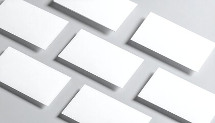 Fototapeta premium A calm minimalist composition of angled white rectangles on a light gray surface captured from a straight overhead viewpoint