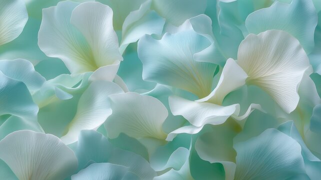 Teal petals glow softly against a dreamy gradient backdrop